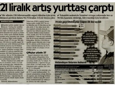 21 LİRALIK ARTIŞ YURTTAŞI ÇARPTI (CUMHURİYET)