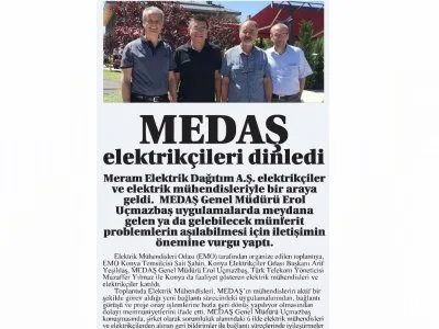 MEDAŞ, ELEKTRİKÇİLERİ DİNLEDİ (YENİ KONYA, 15.08.2018)