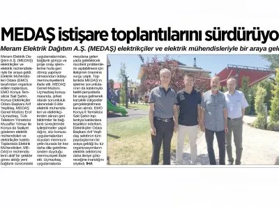MEDAŞ İSTİŞARE TOPLANTILARINI SÜRDÜRÜYOR (ANADOLU TELGRAF, 15.08.2018)