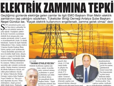 ELEKTRİK ZAMMINA TEPKİ (ANTALYA GÜNDEM-06.08.2018)