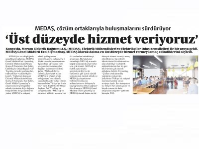 `ÜST DÜZEYDE HİZMET VERİYORUZ` (YENİ KONYA, 24.09.2018)