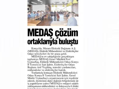 MEDAŞ ÇÖZÜM ORTAKLARIYLA BULUŞTU (KONYA POSTASI, 24.09.2018)