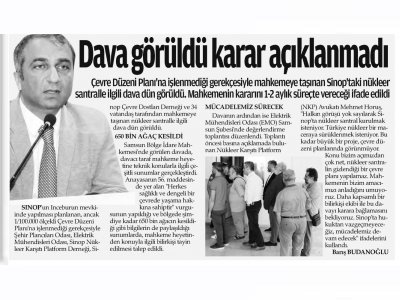 DAVA GÖRÜLDÜ KARAR AÇIKLANMADI (SAMSUN HABER)
