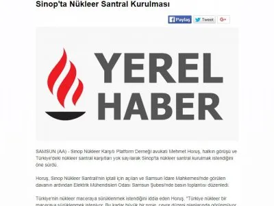 SİNOP`TA NÜKLEER SANTRAL KURULMASI (MİLLİYET.COM.TR)