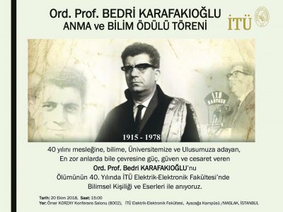 ORD. PROF. BEDRİ KARAFAKIOĞLU ANMA VE BİLİM ÖDÜLÜ TÖRENİ