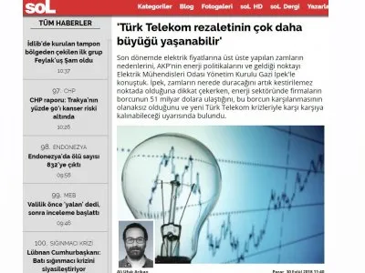 `TÜRK TELEKOM REZALETİNİN ÇOK DAHA BÜYÜĞÜ YAŞANABİLİR` (HABER.SOL.ORG.TR)