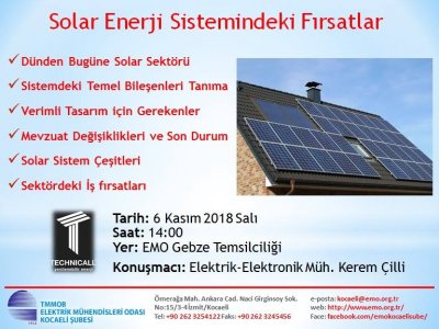 SOLAR ENERJİ SİSTEMİNDEKİ FIRSATLAR SEMİNERİ