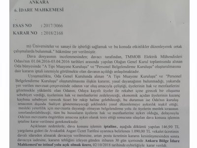 ANKARA 6. İDARE MAHKEMESİNDEN İPTAL KARARI