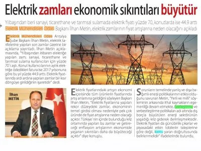 ELEKTRİK ZAMLARI EKONOMİK SIKINTILARI BÜYÜTÜYOR (AKDENİZ EKONOMİ - 01.09.2018)