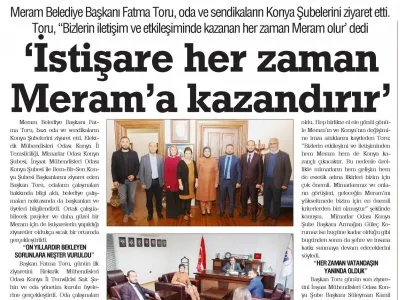 İSTİŞARE MERAM`A KAZANDIRIR (KONYA YENİGÜN, 07.11.2018)