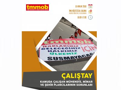 KAMUDA ÇALIŞAN MÜHENDİS, MİMAR VE ŞEHİR PLANCILARININ SORUNLARI ÇALIŞTAYI