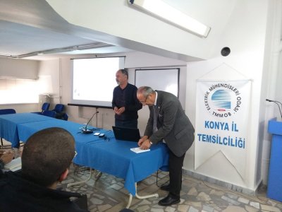 EMO KONYA İL TEMSİLCİLİĞİNDE YÜKSEK GERİLİM TESİSLERİNDE İŞLETME SORUMLUĞU EĞİTİMİ DÜZENLENDİ