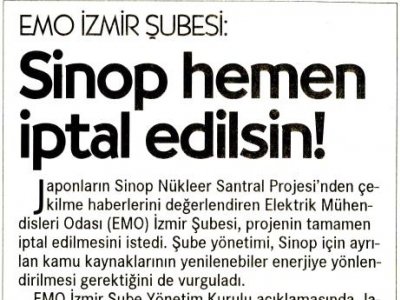SİNOP HEMEN İPTAL EDİLSİN (CUMHURİYET)
