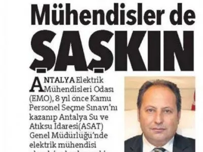 MÜHENDİSLER DE ŞAŞKIN (HÜRRİYET AKDENİZ - 25.12.2018)