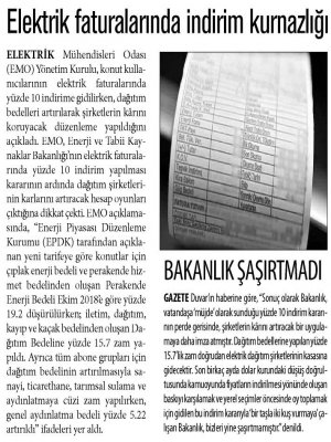 ELEKTRİK FATURASINDA KURNAZLIK (YENİ ASYA)