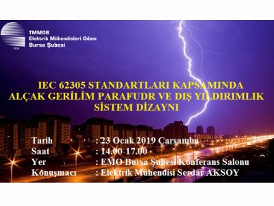 IEC 62305 STANDARTLARI KAPSAMINDA ALÇAK GERİLİM PARAFUDR VE DIŞ YILDIRIMLIK SİSTEM DİZAYNI SEMİNERİ