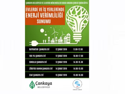 ÇANKAYA BELEDİYESİ ZÜBEYDE HANIM ÇANKAYA EVİNDE ENERJİ VERİMLİLİĞİ SUNUMU DÜZENLENECEK