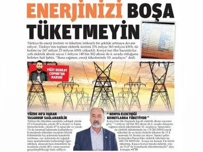ENERJİNİZİ BOŞA TÜKETMEYİN (WWW.YENİHABERDEN.COM, 11.01.2019)