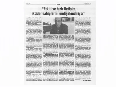ETKİLİ VE HIZLI İLETİŞİM İKTİDAR SAHİPLERİNİ ENDİŞELENDİRİYOR (WWW.KİZİLBAYRAK41.NET, 14.1.2019)