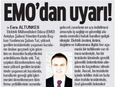 EMO`DAN UYARI! (AKDENİZ MANŞET - 24.01.2019)