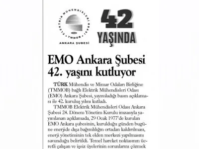 EMO ANKARA ŞUBESİ 42.YAŞINI KUTLUYOR (EVRENSEL, 30.01.2019)