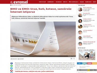 BMO VE EMO: UCUZ, HIZLI, KOTASIZ, SANSÜRSÜZ İNTERNET İSTİYORUZ (EVRENSEL.NET)