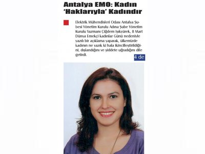 ANTALYA EMO: KADIN `HAKLARIYLA` KADINDIR (KAKTÜS GAZERTESİ - 08.03.2019)