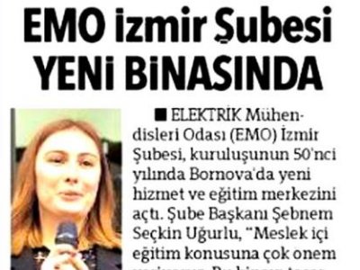 EMO İZMİR ŞUBESİ YENİ BİNASINDA (HÜRRİYET EGE)