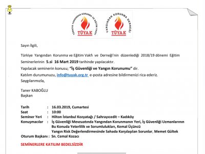 İŞ GÜVENLİĞİ VE YANGIN KORUNUMU EĞİTİM SEMİNERİ