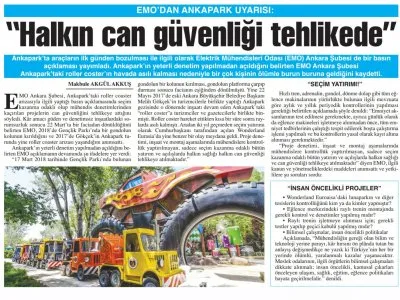 HALKIN CAN GÜVENLİĞİ TEHLİKEDE (BAŞKENT GAZETESİ, 30.03.2019)