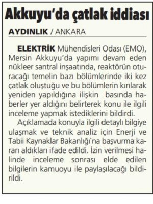 AKKUYU`DA ÇATLAK İDDİASI (AYDINLIK)