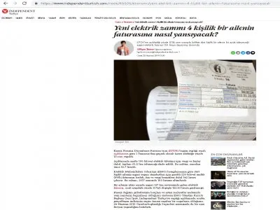 YENİ ELEKTRİK ZAMMI 4 KİŞİLİK BİR AİLENİN FATURASINA NASIL YANSIYACAK? (INDEPENDENTTURKİSH.COM)