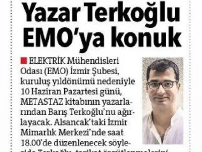 YAZAR TERKOĞLU EMO`YA KONUK (HÜRRİYET EGE)
