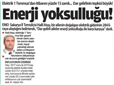 BİZİM SAKARYA:ENERJİ YOKSULLUĞU!