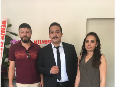 EMO BOLU TEMSİLCİLİĞİ, SMY MÜHENDİSLİK SAHİBİ YENİ SMM OLAN ÜYEMİZ SEFA YURDAGÜL`Ü YENİ OFİSİNDE ZİYARET ETTİ