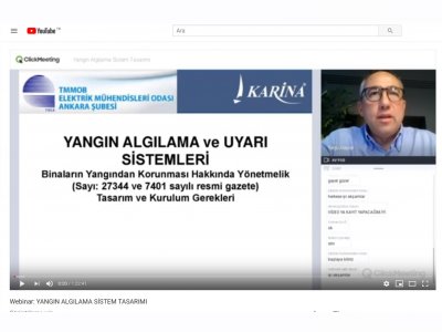 YANGIN ALGILAMA SİSTEM TASARIMI BAŞLIKLI WEBİNAR GERÇEKLEŞTİRİLDİ
