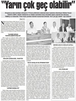 NKP: YARIN ÇOK GEÇ OLABİLİR (BAŞKENT GAZETESİ)