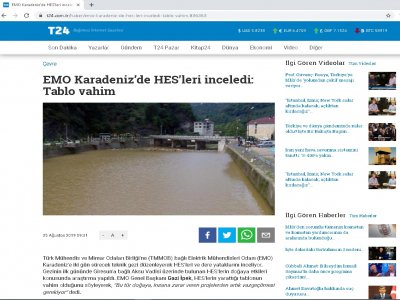 EMO KARADENİZDE HES`LERİ İNCELEDİ: TABLO VAHİM (T24.COM.TR)