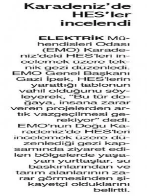 KARADENİZ`DE HES`LER İNCELENDİ (9 EYLÜL İZMİR)
