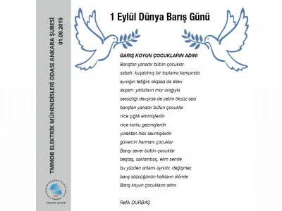 1 EYLÜL DÜNYA BARIŞ GÜNÜ