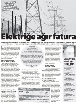 ELEKTRİĞE AĞIR FATURA (BİRGÜN)