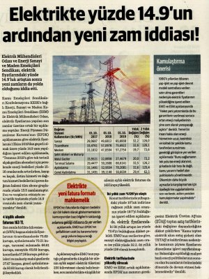 ELEKTRİKTE YENİ, ZAMLAR YOLDA İDDİASI (DÜNYA)