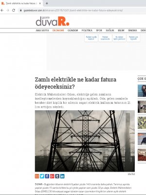 ZAMLI ELEKTRİKLE NE KADAR FATURA ÖDEYECEKSİNİZ? (GAZETEDUVAR.COM.TR)
