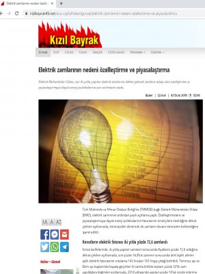 ELEKTRİK ZAMLARININ NEDENİ ÖZELLEŞTİRME VE PİYASALAŞTIRMA (KİZİLBAYRAK45.NET)