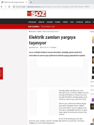 ELEKTRİK ZAMLARI YARGIYA TAŞINIYOR (DİYARBAKİRSOZ.COM)