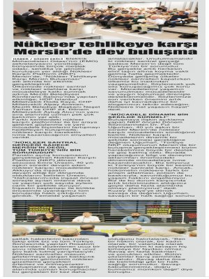 NÜKLEERE KARŞI MERSİN`DE BULUŞMA (HABERCİ MERSİN)