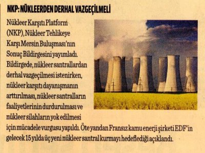 NKP: NÜKLEERDEN DERHAL VAZGEÇİLMELİ (DÜNYA)