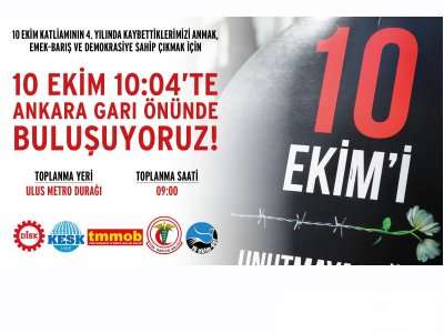 10 EKİMDE YİTİRDİKLERİMİZİ ANIYORUZ