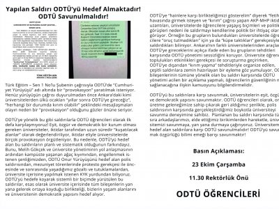 ODTÜ MEZUNLARI DERNEĞİNDEN ODTÜDEKİ PROVAKASYON GİRİŞİMİNE TEPKİ