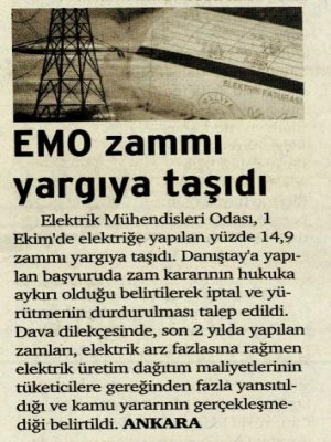 EMO ZAMMI YARGIYA TAŞIDI (YENİ YAŞAM)